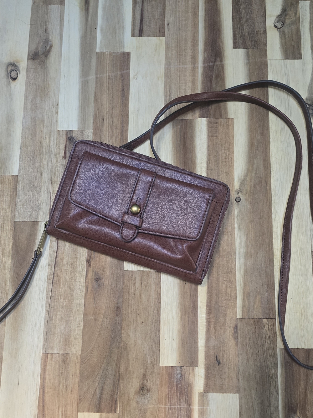 Fossil Faye String Wallet tan brown